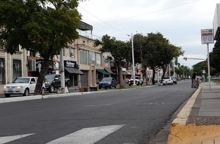 Colectivo urbano detenido en una calle, representando la interrupción del servicio.