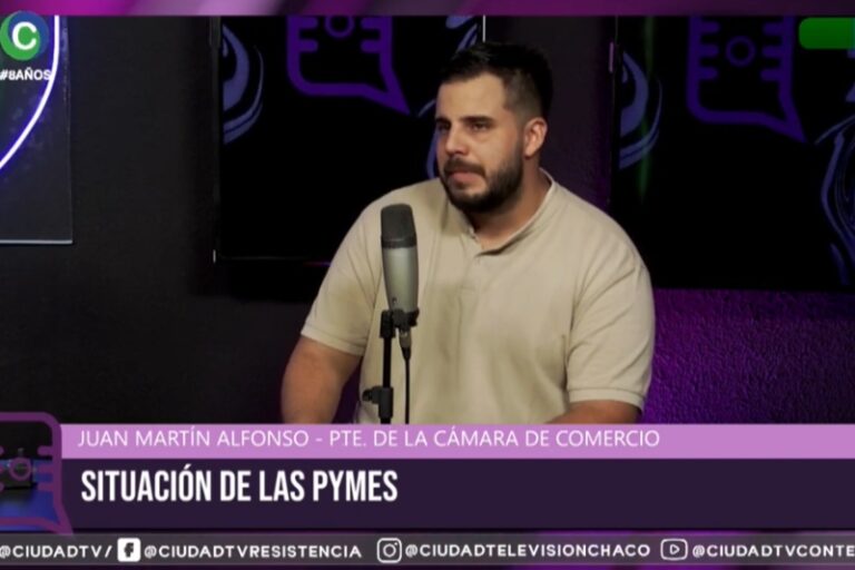 Juan Martín Alfonso, presidente de la Cámara de Comercio de Resistencia, durante una entrevista.