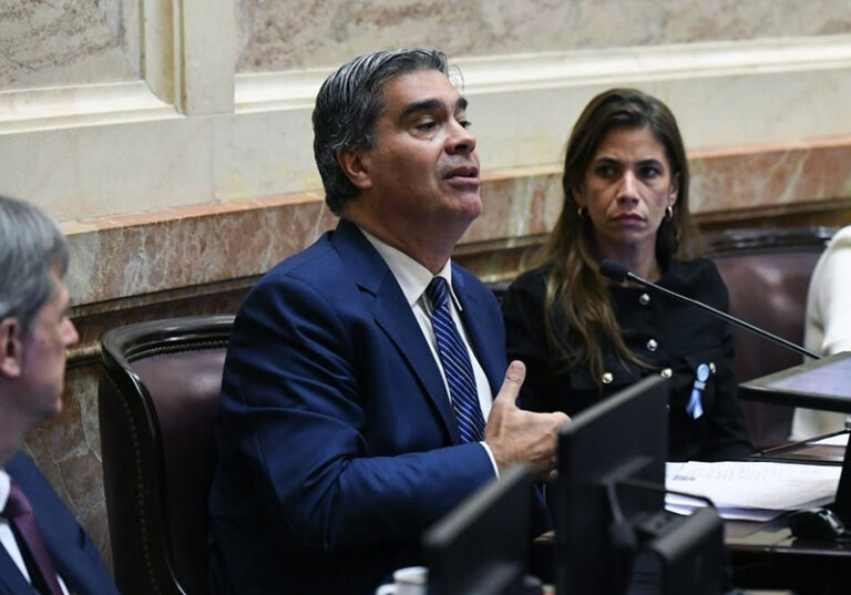 Senador Jorge Capitanich durante una sesión en el Senado de la Nación.