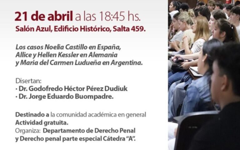 Salón Azul de la Facultad de Derecho de la UNNE, sede del conversatorio.