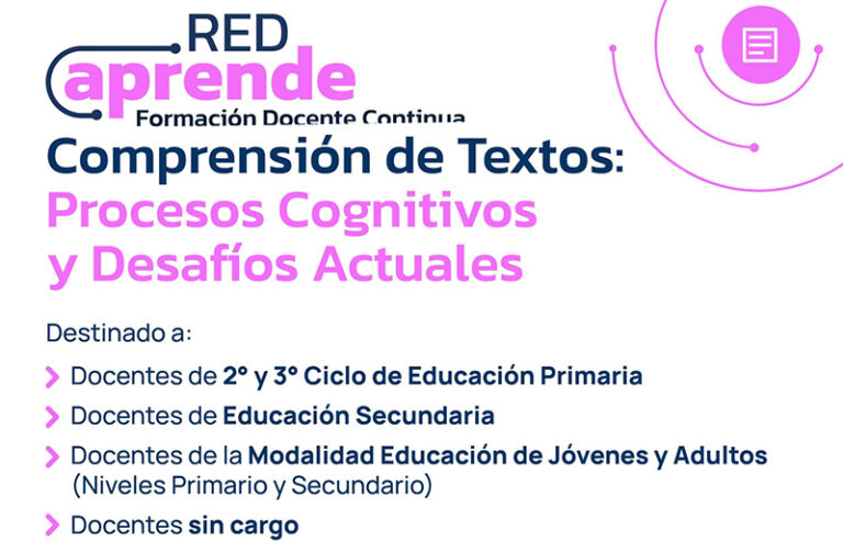 Ministerio de Educación del Chaco presenta capacitación docente virtual sobre comprensión de textos.