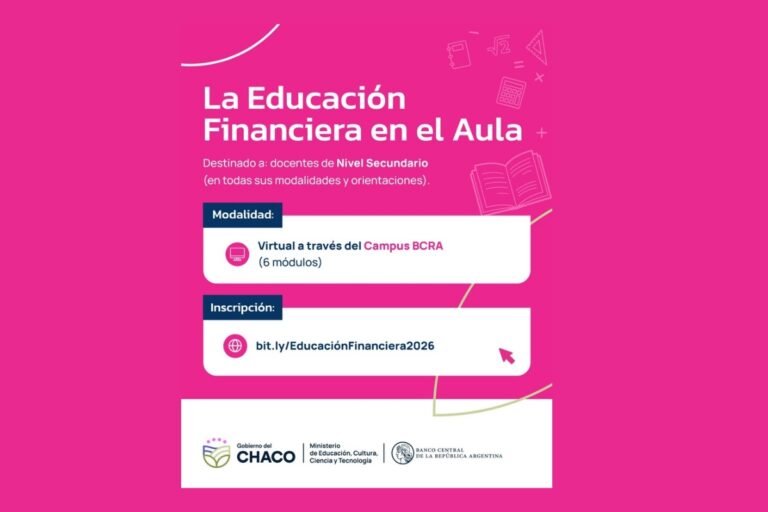 Docentes en una capacitación sobre educación financiera en la provincia del Chaco