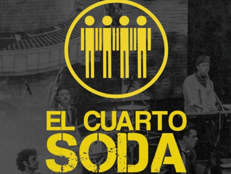 Integrantes de la banda El Cuarto Soda en el escenario durante una presentación en vivo.