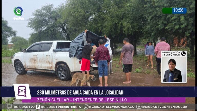 Intendente Zenón Cuellar recorre zona anegada en El Espinillo, Chaco
