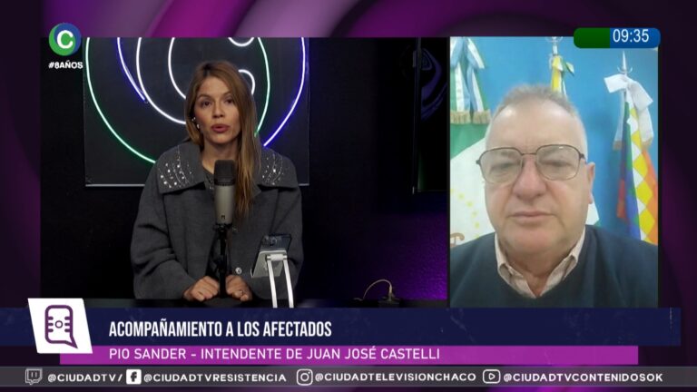 Intendente Pio Sander en entrevista sobre inundaciones en Castelli
