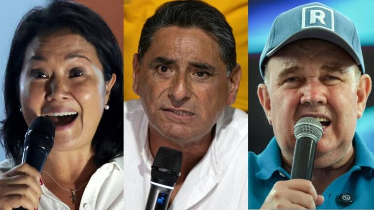Urna electoral con bandera de Perú de fondo, simbolizando las elecciones presidenciales.