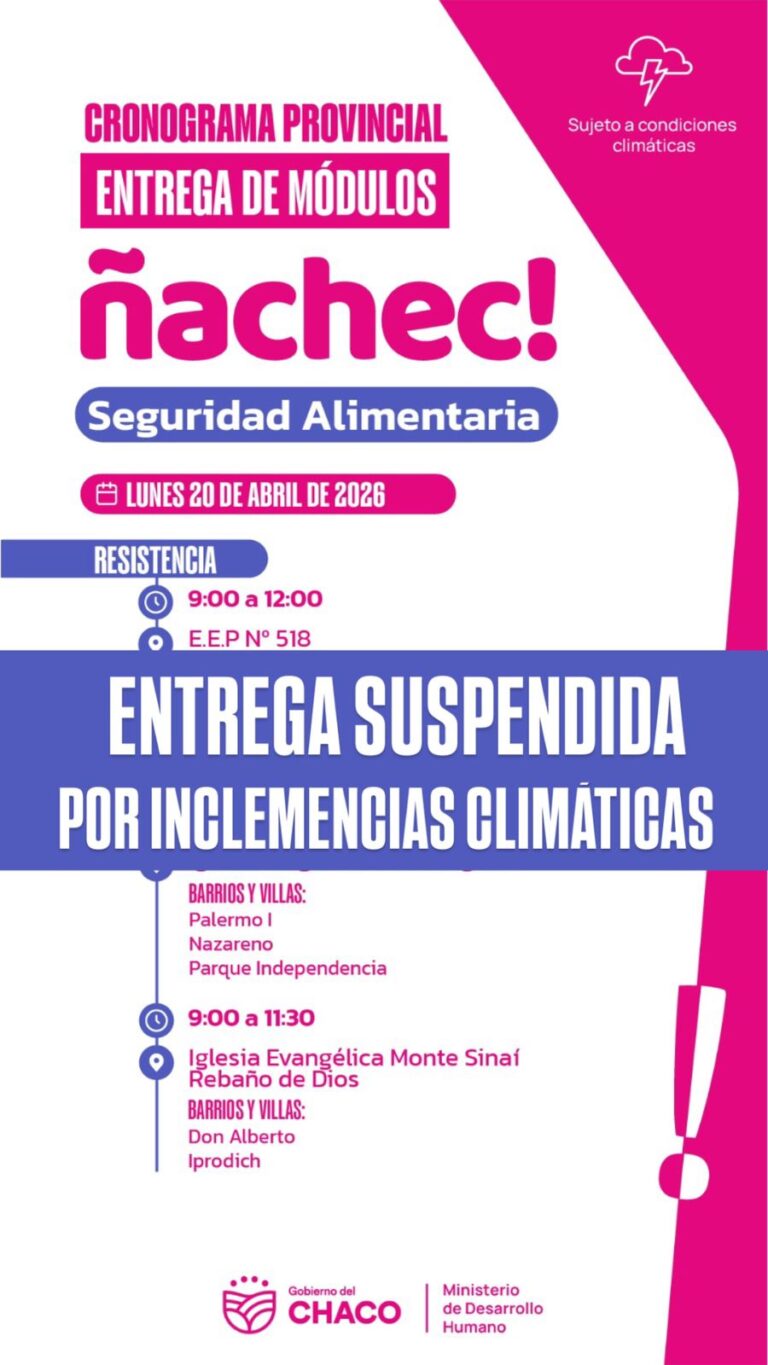 Entrega de asistencia del programa Ñachec en la provincia del Chaco