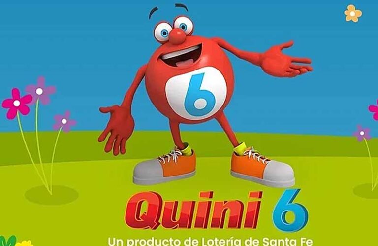 Ilustración de boletos de lotería y números del sorteo Quini 6