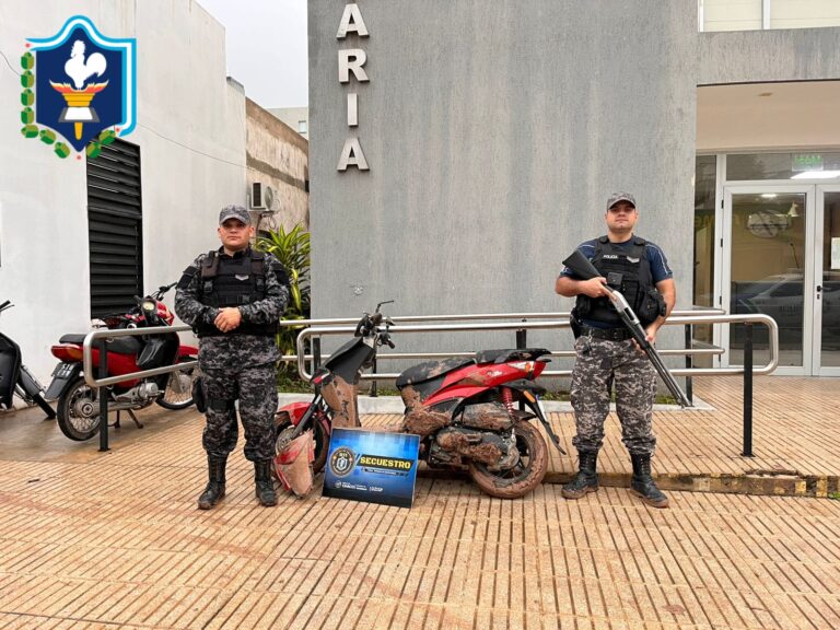 Motocicleta recuperada en operativo policial en Sáenz Peña