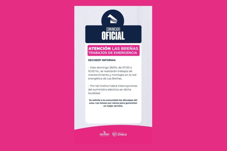 Trabajos de mantenimiento de SECHEEP en Las Breñas