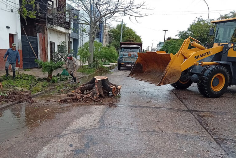 Estación de bombeo operando en Sáenz Peña tras las intensas lluvias