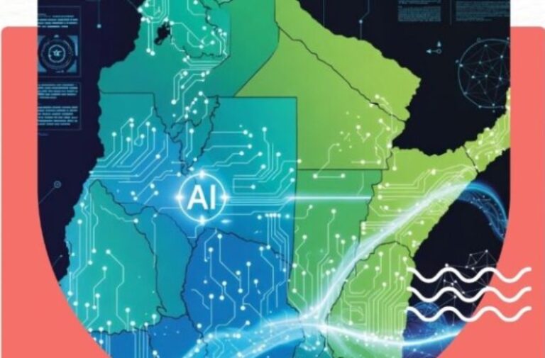 Logotipo de la UNNE junto a iconos representativos de inteligencia artificial y mapas digitales.