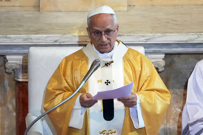 El Papa León XIV durante un discurso en la Universidad Católica de África Central.