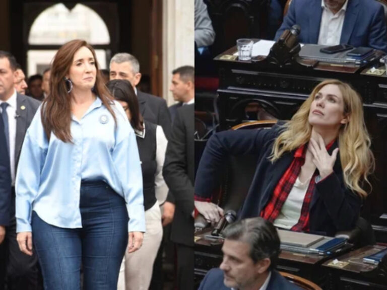 Fotografía de Victoria Villarruel y Lilia Lemoine, protagonistas de un cruce en redes.