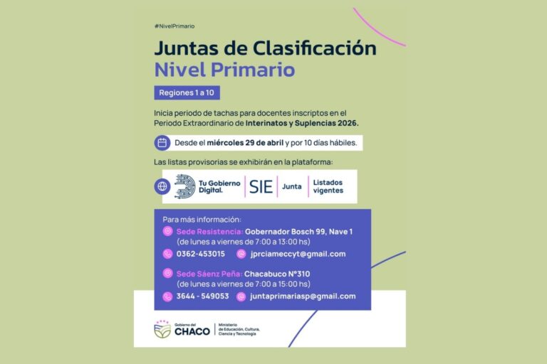 Docentes de nivel primario en Chaco durante el período de tachas para interinatos y suplencias