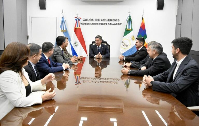 Gobernador Leandro Zdero reunido con la embajadora de Paraguay Helena Concepción Felip Salazar y el cónsul Fabio López